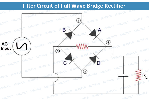 Filter Circuit of Full Wave Bridge Rectifier
